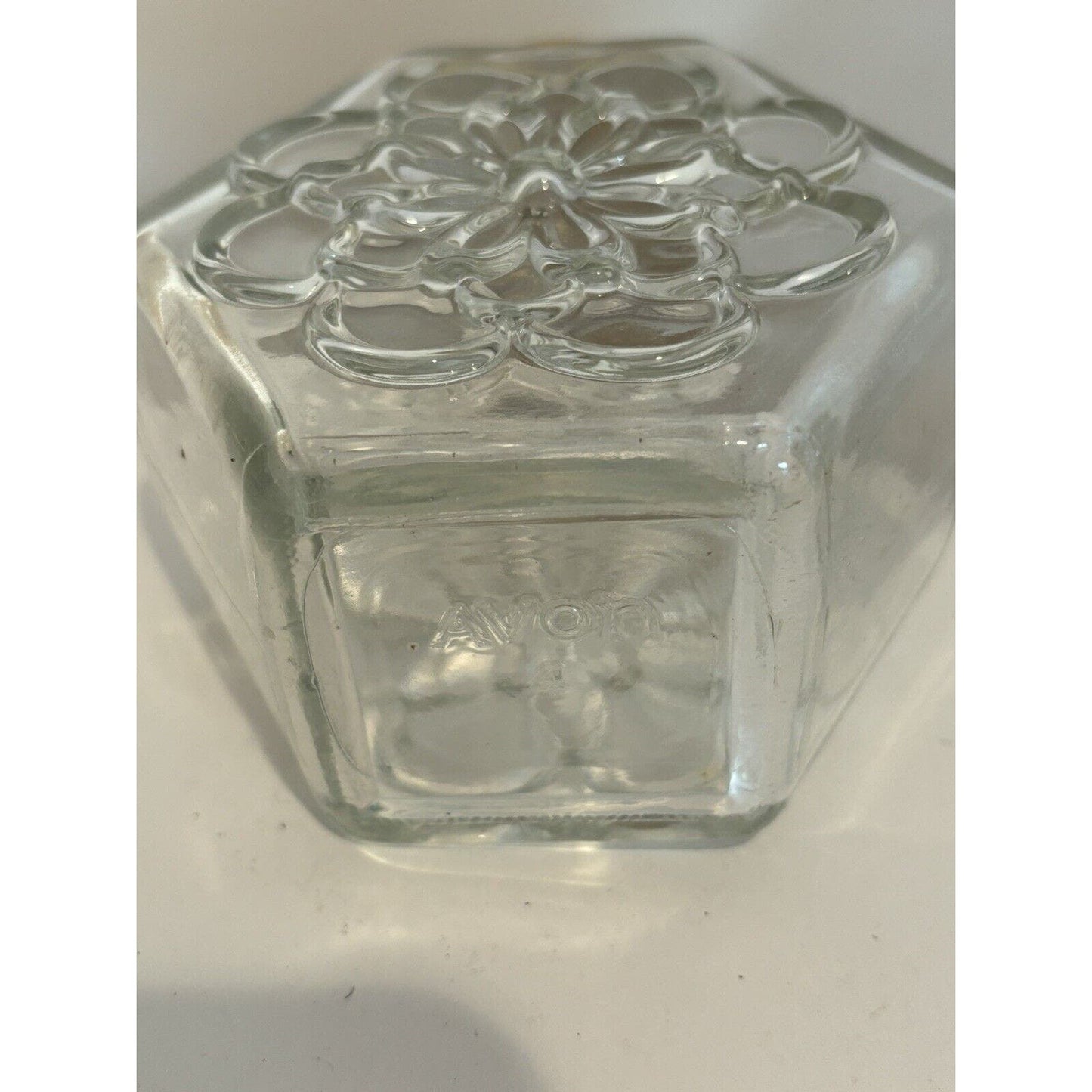 Vintage Avon Country Store Bath Crystals Glass Bottle Empty for Vanity Set Of 3